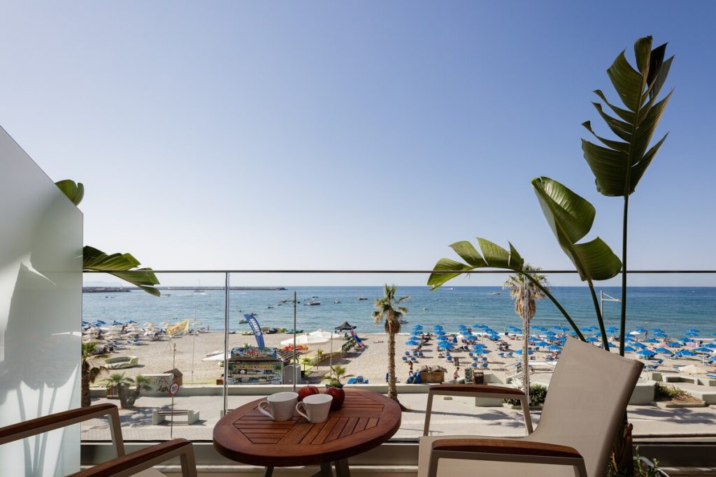 A sea-facing balcony at the Luxury studio