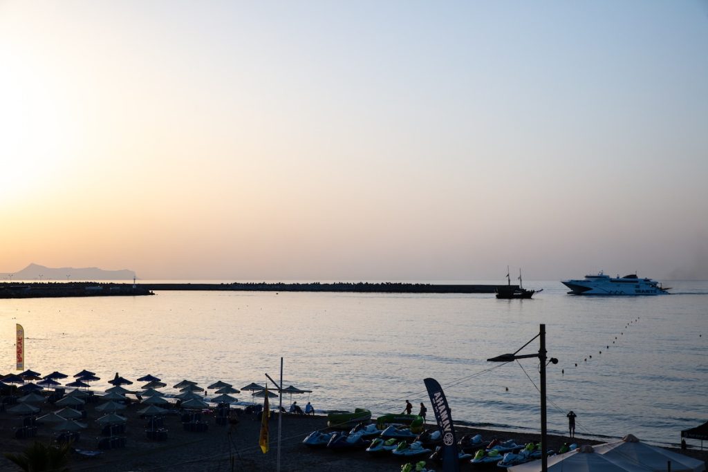 Sea view and sunset in Rethymno