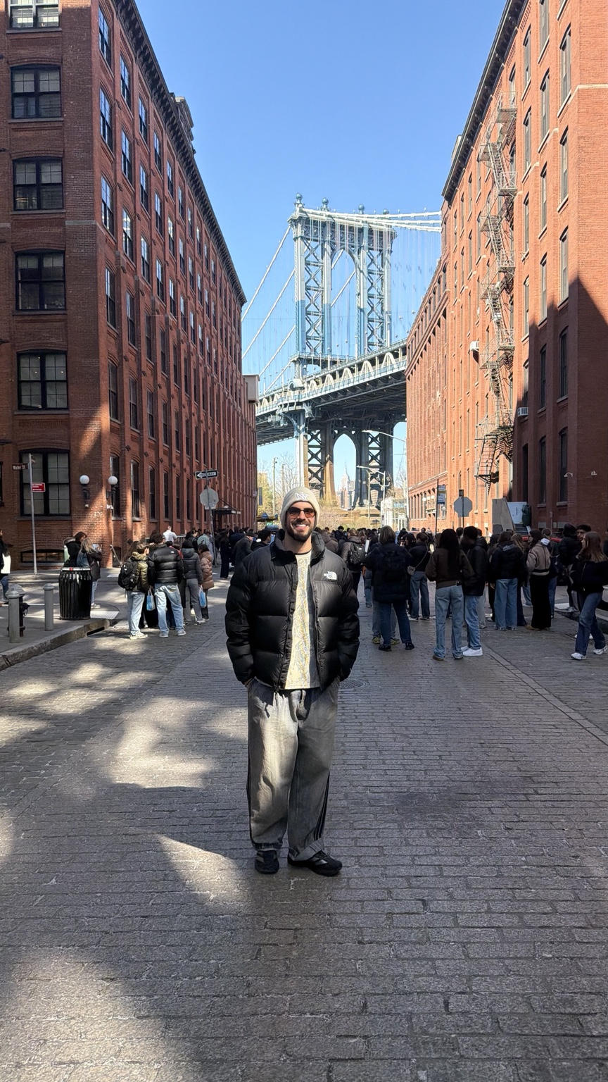 Fotis exploring a city on his travels