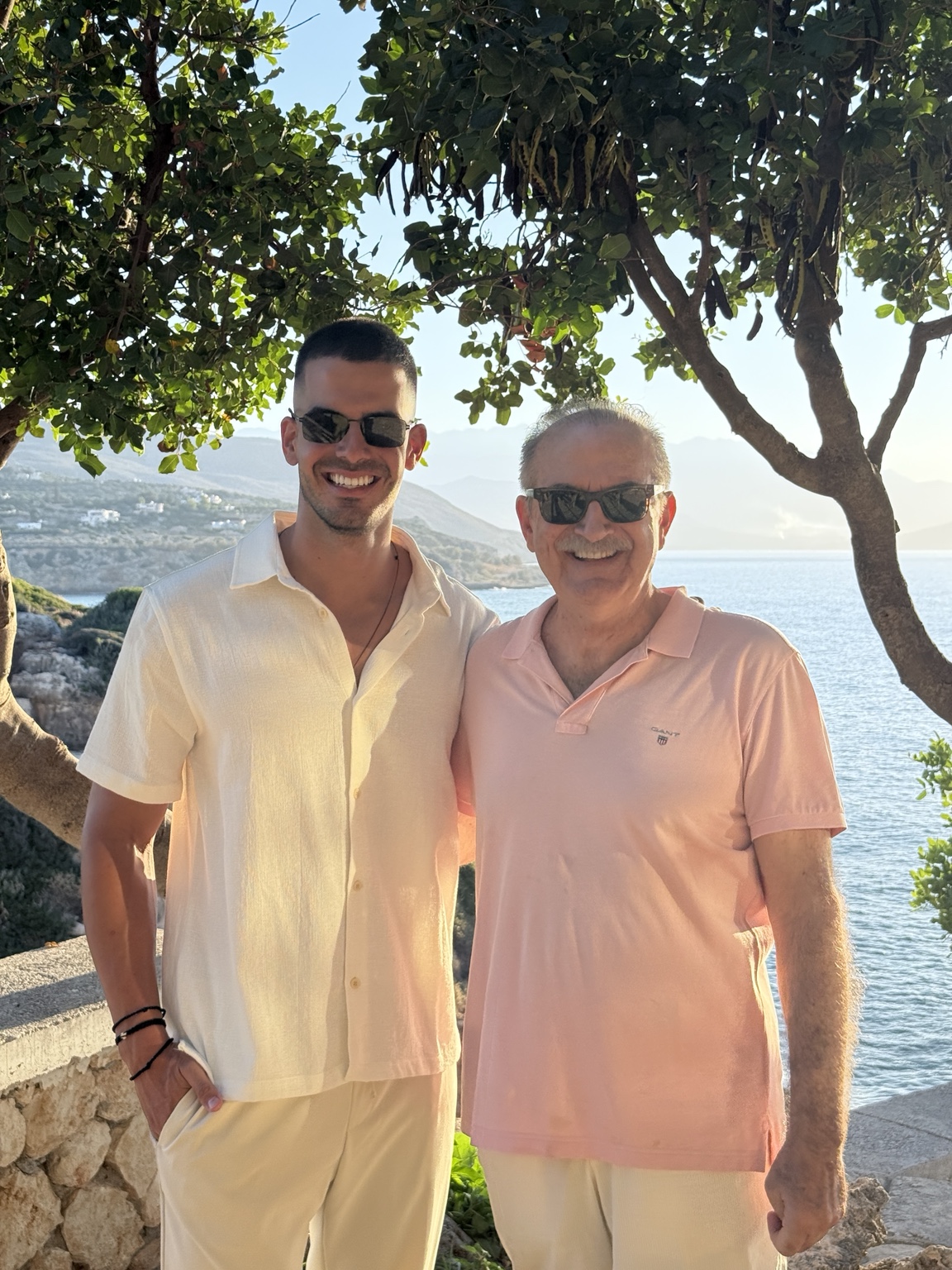 Fotis and a companion beside the sea
