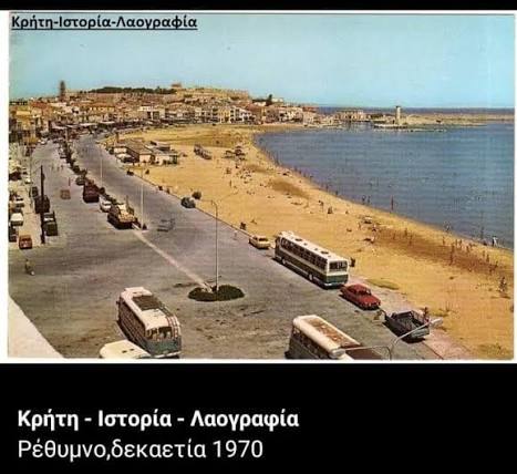 Rethymno beach and seafront road