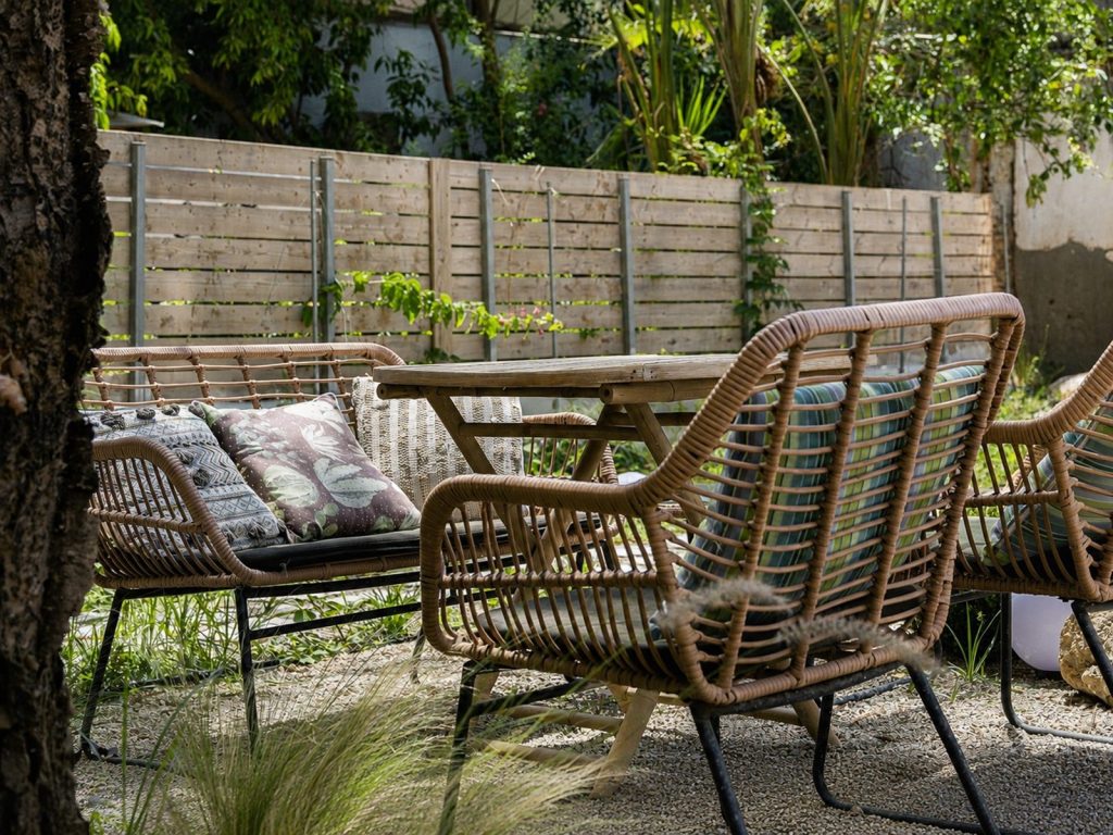 A quiet place to sit in the shared garden