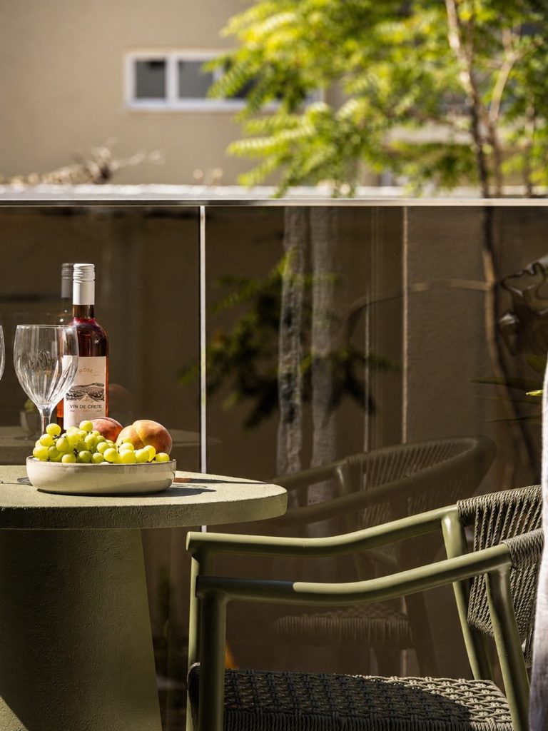 A table for two in the shared garden