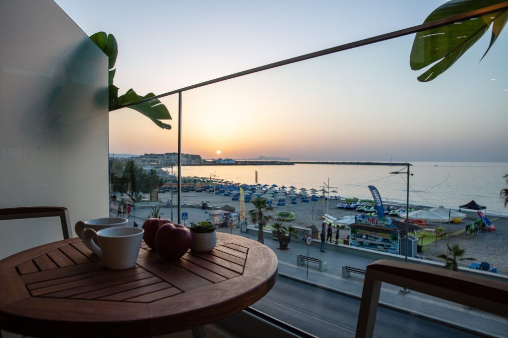 Sea view and sunset in Rethymno
