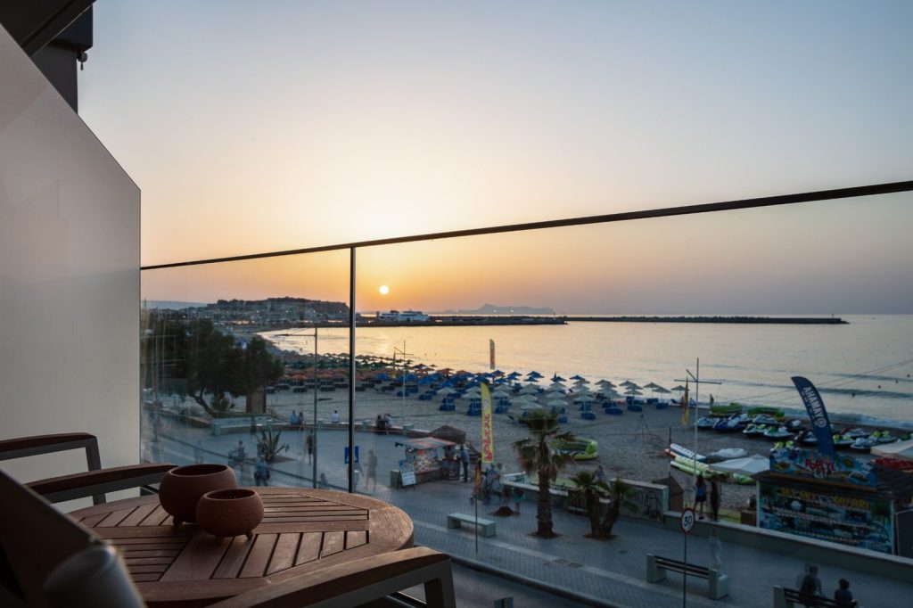 Sea view and sunset in Rethymno