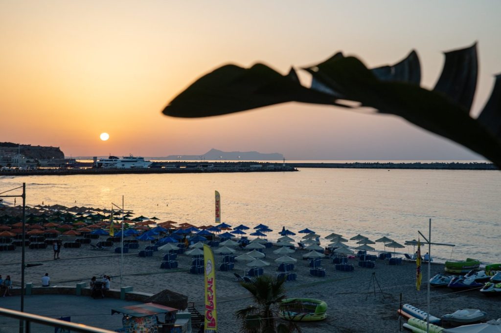 Sea view and sunset in Rethymno